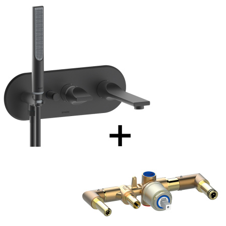 Комплект смесителей Bossini APICE Z00555.073+Z00546000 встраиваемый черный матовый