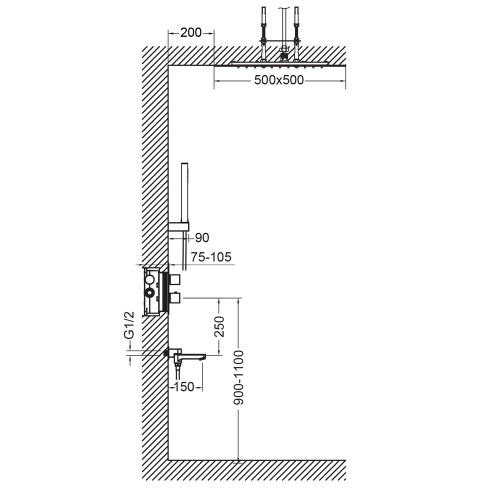 Душевая стойка Timo Tetra-thermo SX-0169/00 настенная цвет никель - фото 3