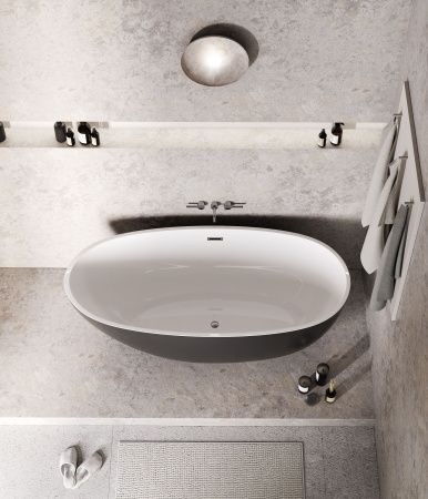 Ванна акриловая Grossman Fly GR-1104MB 170х75 отдельностоящая овальная с ножками