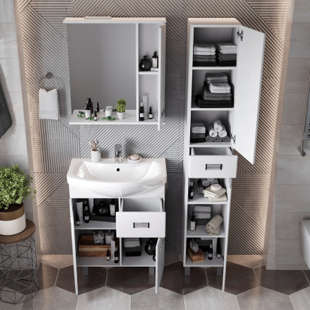 Зеркало-шкаф Onika Балтика 206701 67х16х71 подвесной цвет белый