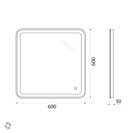 Зеркало в ванную BelBagno Marino SPC-MAR-600-600-LED-TCH 60х60