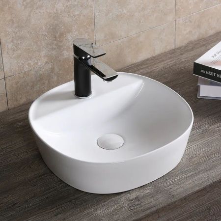 Раковина из сантехнического фарфора Cerutti SPA CR0075 40х40 накладная цвет белый 1 отверстие под смеситель