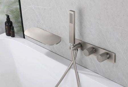 Смеситель для ванны Abber Rund AF8731SP встраиваемый в стену сатин