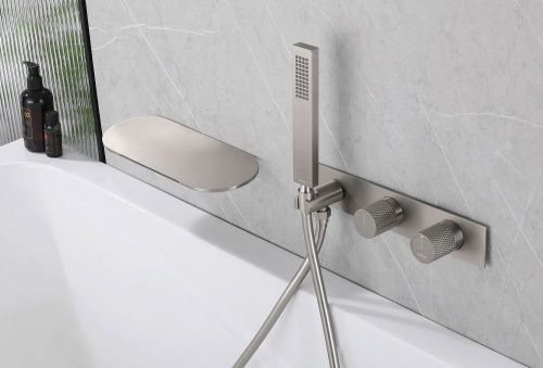 Смеситель для ванны Abber Rund AF8731SP встраиваемый в стену сатин - фото 2