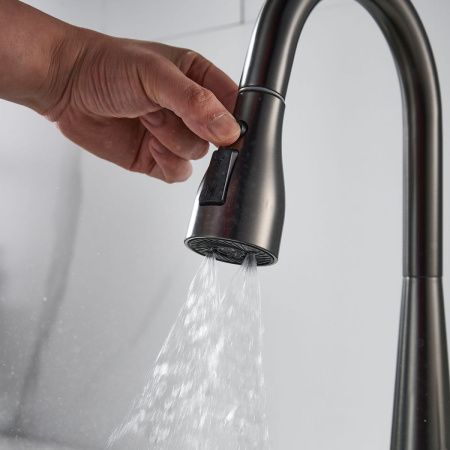 Смеситель для кухни Shevanik S363T на мойку оружейная сталь