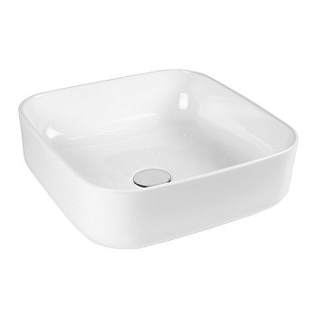 Раковина из сантехнического фарфора Bond Cube S57-380 39х39 накладная цвет белый глянцевый