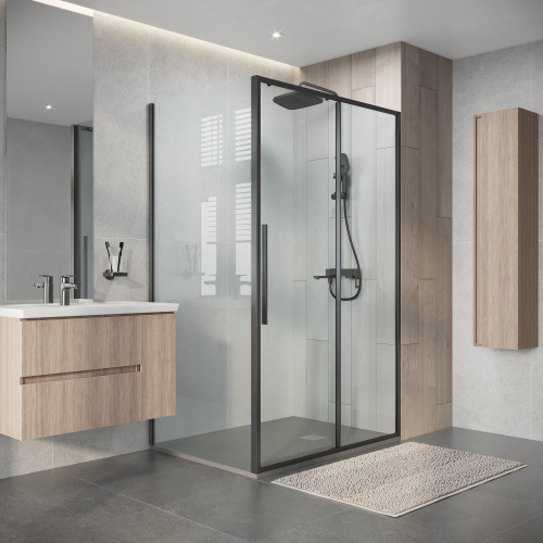 Душевой уголок Niagara Nova NG-34-13AGR-A80GR-34 130х80 стекло прозрачное профиль графит матовый без поддона - фото 5