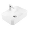 Раковина из сантехнического фаянса BelBagno BB1387 50х40 накладная цвет белый 1 отверстие под смеситель