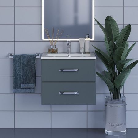 Тумба под раковину Uperwood Foster 291020520 60х40 подвесная цвет серый