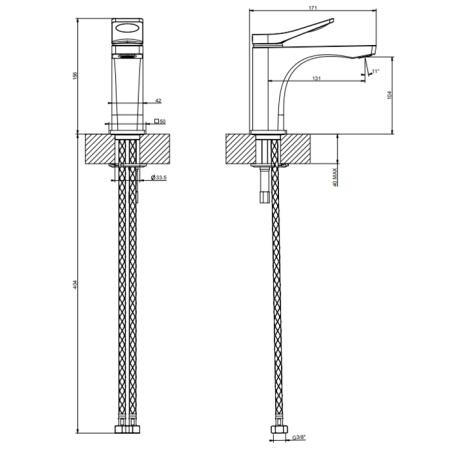 Смеситель Gessi Rilievo 59004#031 на раковину хром