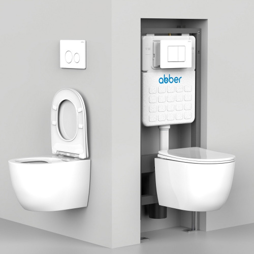 Комплект унитаз с инсталляцией с клавишей смыва ABBER Bequem AC1100T-AC0105-AC0121NG - фото 3