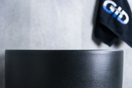 Раковина керамическая Gid Autonomo 81110 40х40 напольная цвет черный без отверстий под смеситель