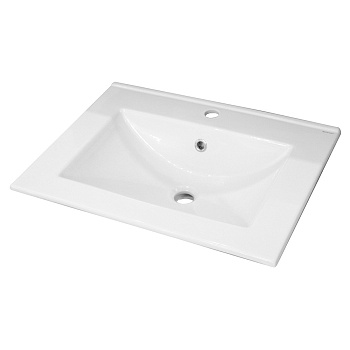 Раковина из сантехнического фарфора Onika Бергамо CDB00018485 70х49 накладная цвет белый 1 отверстие под смеситель