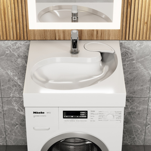 Раковина Uperwood Comforty 60 см 291021038 над стиральной машиной цвет белый - фото 4
