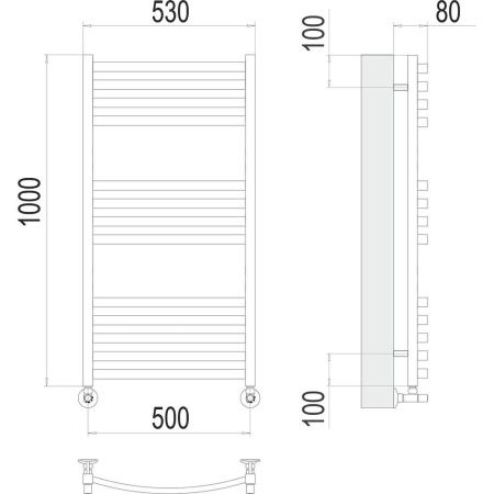 Полотенцесушитель водяной Terminus 4670078530769 55х100 хром