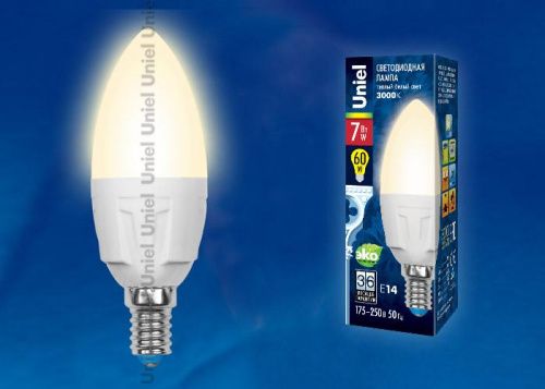 Лампа светодиодная Uniel LED-C37 7W/NW/E27/FR PLP01WH картон - фото 2