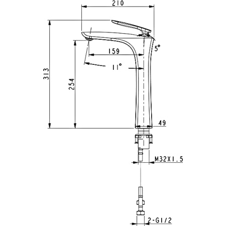 Смеситель Timo Helmi 4011/00-16F на раковину хром/белый глянцевый