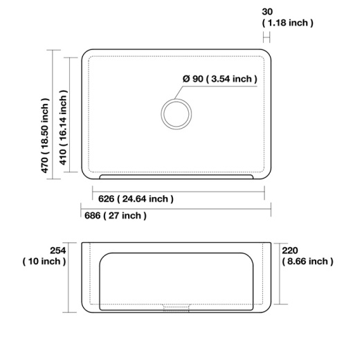 Кухонная мойка Kerasan Hanna Glasse 542001 68,6х47 цвет белый - фото 2