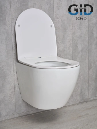 Унитаз подвесной Gid Convexo 61107Y белый с сиденьем микролифт безободковый смыв торнадо