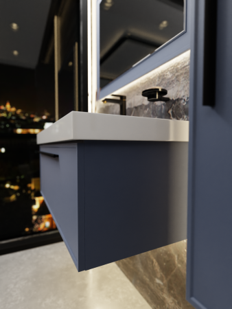 Тумба с раковиной La Fenice ELBA NFNC-01-ELB-BG-100-3-100 100х50 подвесная цвет синий