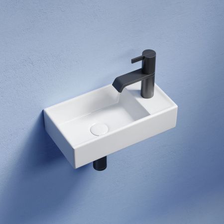Раковина из сантехнического фарфора Ceramica Nova ELEMENT CN6051L 40х20 подвесная цвет белый 1 отверстие под смеситель