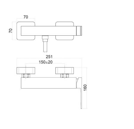 Смеситель для ванны и душа Fiore 100BB8542 настенный белый