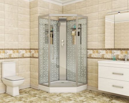 Душевая кабина Niagara Luxe 7799WBK 90х90 пятиугольная без крыши ориентация универсальная