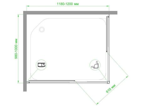 Душевой уголок Royal Bath HPD RB1120HPD-T-CH 120х100 стекло прозрачное профиль хром без поддона