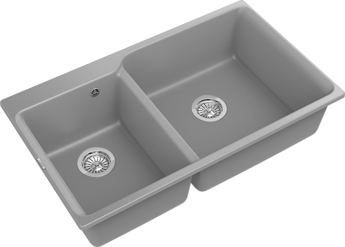 Кухонная мойка Rivelato AXEL X-90D grigio metallizzato 87х52 цвет серый металлик - фото 3