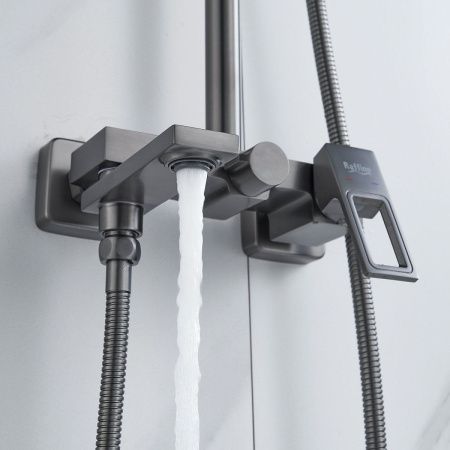 Душевая стойка Raffine F3696T настенная цвет оружейная сталь