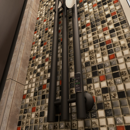 Полотенцесушитель Маргроид Inaro Inaro-12012-1049-9005R 15х120 электрический черный матовый - фото 3