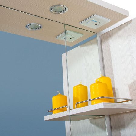 Зеркало-шкаф Бриклаер Бали 4627125411991 60х80 подвесной цвет белый/бежевый