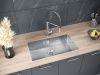 Кухонная мойка Paulmark GERBERG 74 UNI PM257444-BS 70х40 цвет серый поверхность брашированная