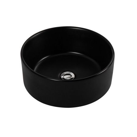Раковина из сантехнического фарфора Aquatek AQ5118-MB 40х40 накладная цвет черный без отверстий под смеситель