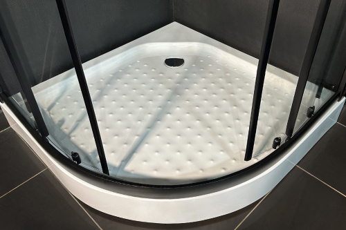 Душевой уголок Royal Bath HK RB90HK-T-BL-Practic 90х90 стекло прозрачное профиль черный с поддоном - фото 4
