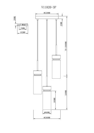 Светильник подвесной Moderli Almero (Алмеро) V11820-3P
