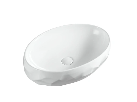 Раковина керамическая Gid Lago 51241 60х40 накладная цвет белый без отверстий под смеситель