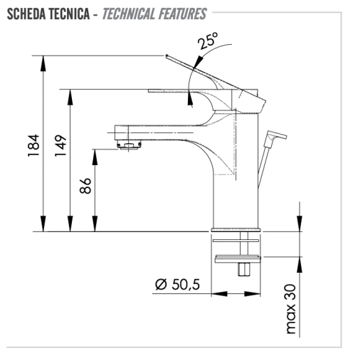 Смеситель Remer Class Line L10 на раковину хром - фото 2