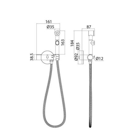 Гигиенический душ со смесителем Iddis Axes AXESBR0i08 хром