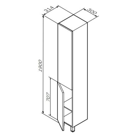 Шкаф-пенал Am.Pm Gem M90CSL0306WG 30х190 напольный цвет белый