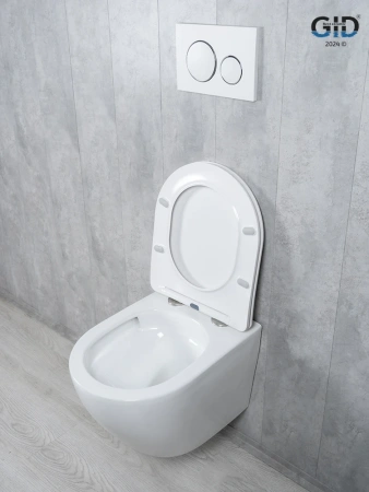 Унитаз подвесной Gid Tornado 62258Y белый с сиденьем микролифт безободковый смыв торнадо