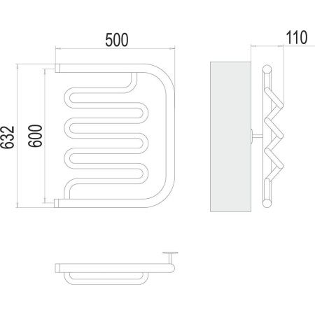 Полотенцесушитель Terminus 4620768881350 50х63 водяной хром
