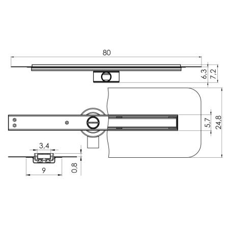 Душевой лоток New Trendy VIMO SLIM OL-0048 напольный