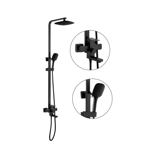 Душевая стойка Fashun A52402-7 настенная цвет черный - фото 2