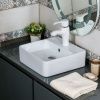 Раковина из сантехнического фарфора Melana 7063D-805 40х40 накладная цвет белый 1 отверстие под смеситель