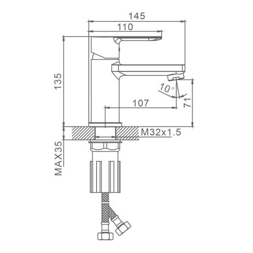 Смеситель Splenka S06 S06.10.06 на раковину черный - фото 3