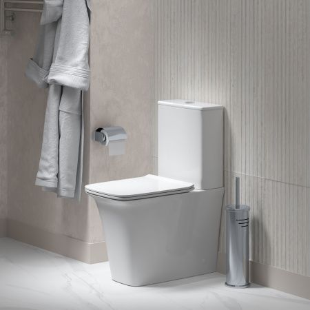 Унитаз напольный с бачком Grossman Galaxy GR-4468S белый с сиденьем микролифт безободковый каскадный смыв