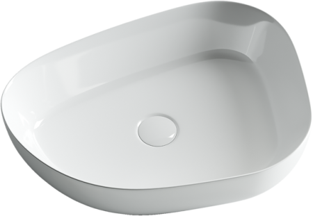 Раковина из сантехнического фарфора Ceramica Nova ELEMENT CN5003 60х40 накладная цвет белый без отверстий под смеситель