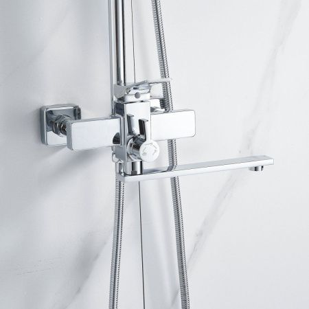 Душевая стойка Shevanik S6136 настенная цвет хром