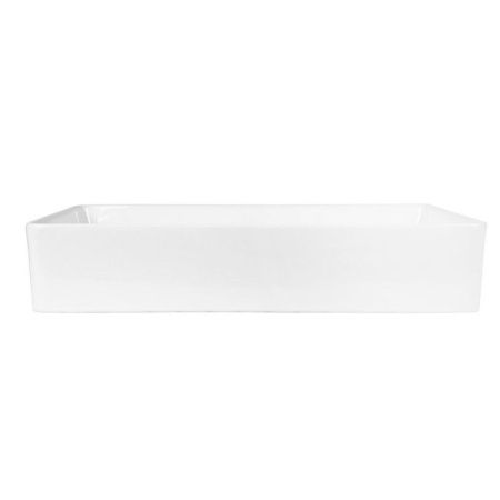 Раковина из сантехнического фарфора Bond Cube S67-610 60х40 накладная цвет белый без отверстий под смеситель